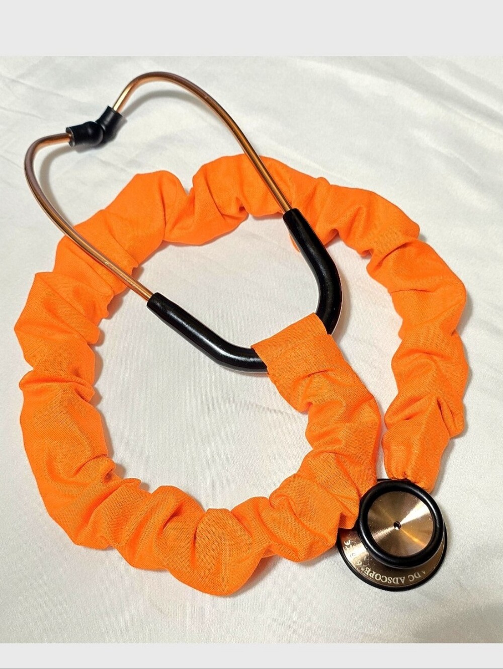 Handmade Vibrant Orange Cotton Stethoscope Cover โ Nurse, Doctor, Students